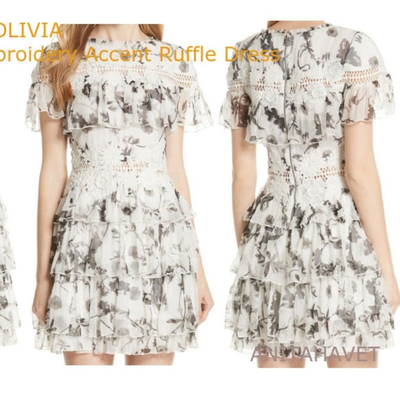 ALICE AND OLIVIA Paola Ruffle Floral Dress - Picture 2 of 3